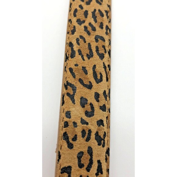 VINTAGE Liz Claiborne Belt Womens Small Leopard Print Skinny Gold Buckle - Picture 3 of 6